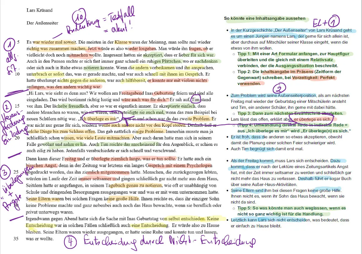Inhaltsangabe übungstexte Mit Lösung Pdf textaussage.de