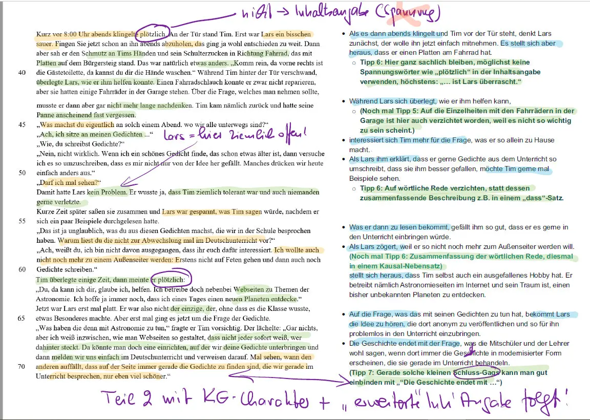 Klassenarbeit Inhaltsangabe Kurzgeschichte Klasse 7 Pdf textaussage.de