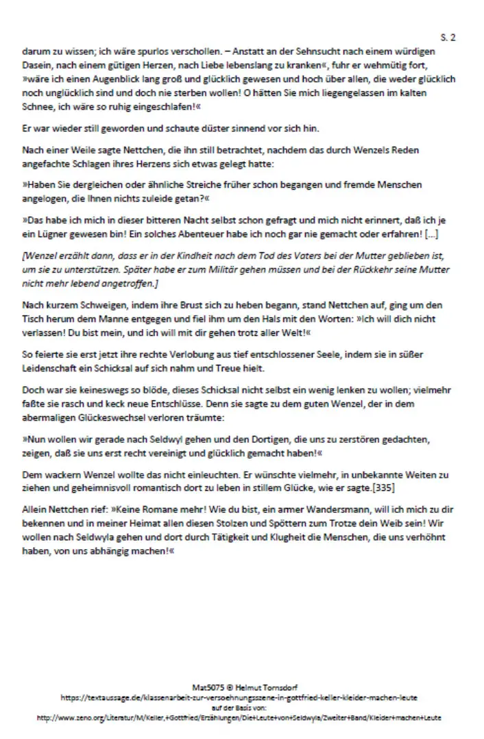 Kleider Machen Leute Klassenarbeit Pdf Klassenarbeit zur Versöhnungsszene in Gottfried Keller, Kleider machen