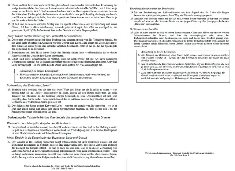 Arbeitsblatt Die Struktur Des Dramas Der Besuch Der Alten Dame Analyse eines Gesprächs zwischen Claire und Ill in Dürrenmatts Drama