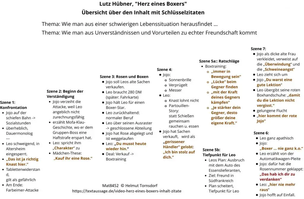 Das Herz Eines Boxers Klassenarbeit Lutz Hübner, "Herz eines Boxers" - Übersicht über den Inhalt mit